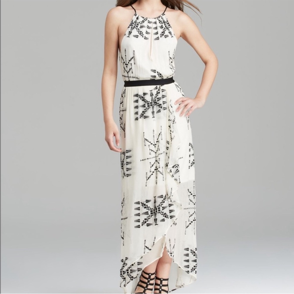 Cynthia Vincent Sheer High Low Maxi Dress, size M